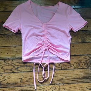 Woman’s size XS pink crop top with tie SHIEN
